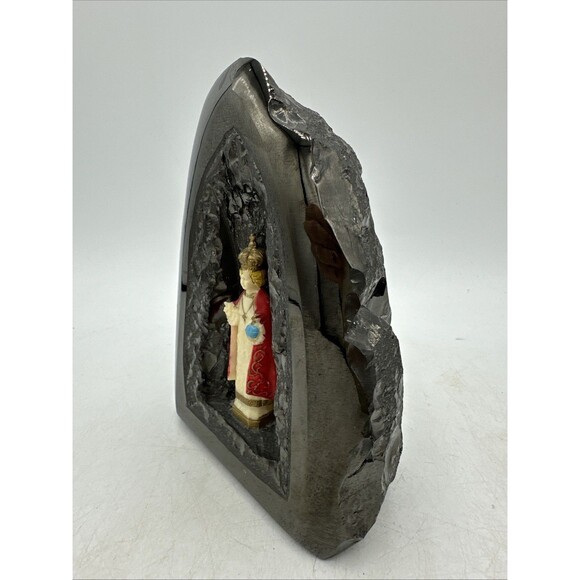 Infant Of Prague Coal Sculpture PA Pennsylvania Vintage 5.25” - Picture 4 of 15